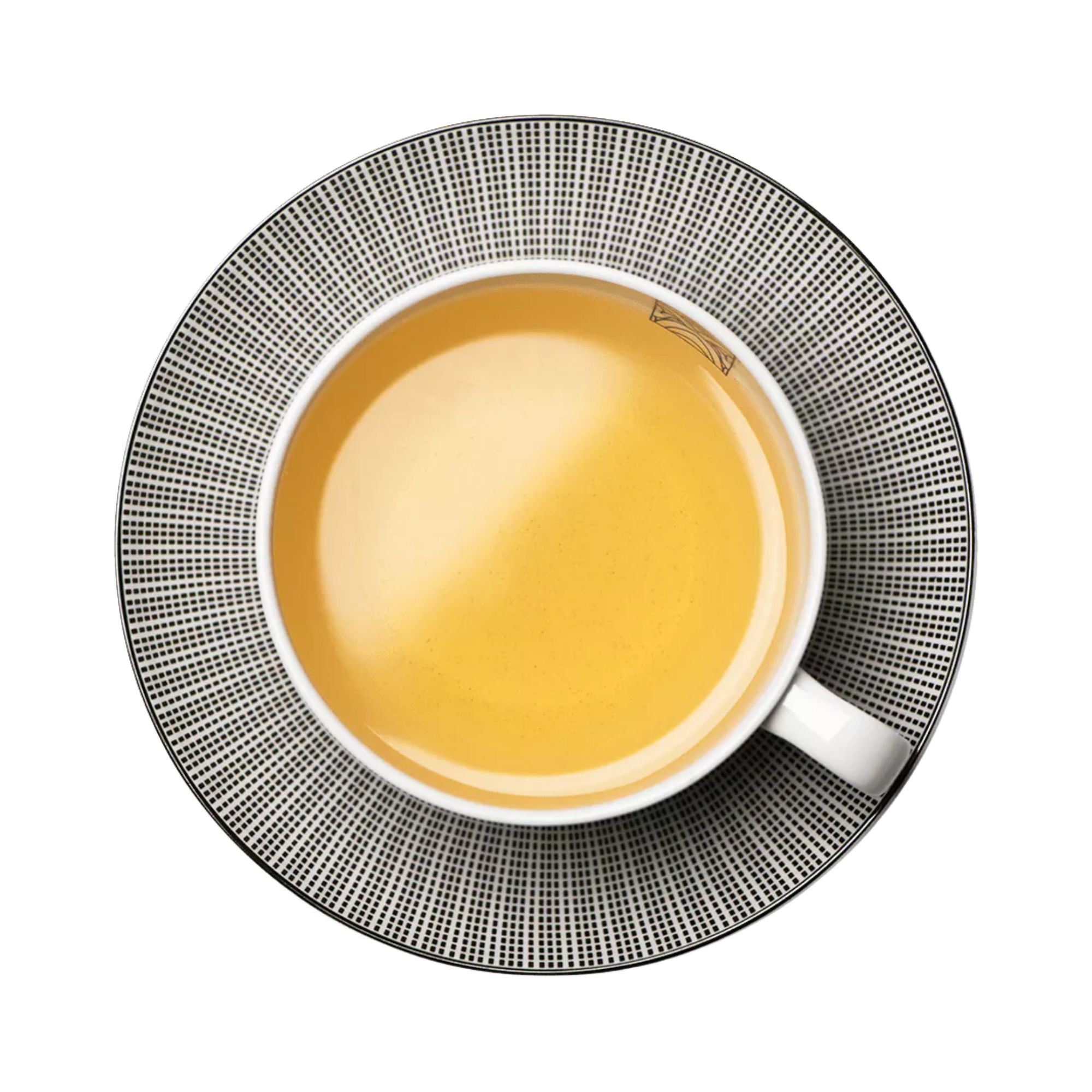 tasse contenant un thé vert vue de haut